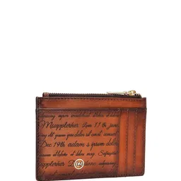 Da Milano Men Typography Printed Zip Detail Leather Card Holder image 4