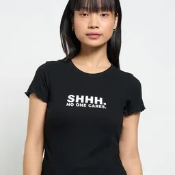People Women Extended Sleeves Applique Slim Fit T-shirt-picture-24