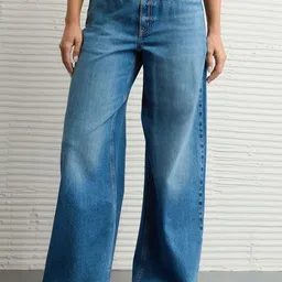 AMERICAN EAGLE OUTFITTERS Women Wide Leg Mid-Rise Light Fade Jeans-picture-35