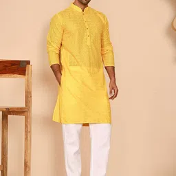 Anouk Men Embroidered Regular Chikankari Kurta with Pyjamas-picture-22