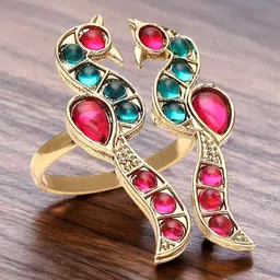 Anouk Kundan Stone StuddedBird Design Finger Ring-picture-20