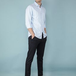 Crimsoune Club Men Classic Slim Fit Opaque Striped Casual Shirt-picture-36