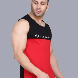 SLOWLORIS Pack Of 2 Printed Gym Innerwear Vests SL26 COMBO (LOUD BLKGRY) (FRD BLKRED) image 4