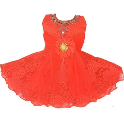 kids fashion hub Georgette Fit & Flare Maxi Dress-image-95