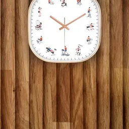 Star work White Solid Analogue Square Shaped Contemporary Wall Clock image 3