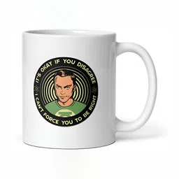 Mr UVD White & Green Graphic Printed Ceramic Glossy Mug 350 ml-picture-20