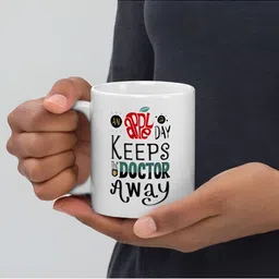 Mr UVD White & Black Typography Printed Ceramic Matte Mug 350 ml-picture-1