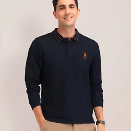 U.S. Polo Assn. Men Solid Polo Collar Cotton Slim Fit T-shirt-picture-18