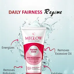 MEGLOW Instant Glow Face Wash, Face Cream & Gold Bleach image 3