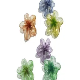 Lyphy Women Set of 6 Flower Shape Clutchers Claw Clip-picture-28