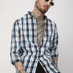 VASTRADO Men Classic Slim Fit Checked Casual Shirt-picture-13