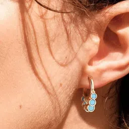 EL REGALO Artificial Stones Studded Circular Shaped Drop Earrings image 5