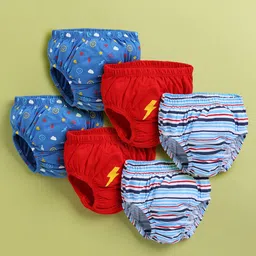 Unfab Kids Pack Of 6 Printed Pure Cotton Basic Briefs-picture-49