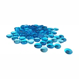 VANNEF Blue Glass Glossy Aquarium Pebbles image 5