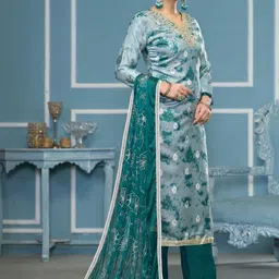 KALINI Organza Banarasi Handwork Dress Material With Dupatta image 2