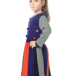Cherry Crumble Girls Colourblocked Fit & Flare Dress-picture-55