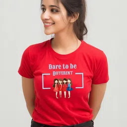 Storeily Typography Printed Round Neck Regular Fit T-Shirt-picture-42