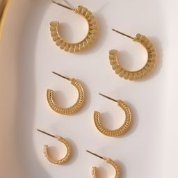 Accessorize Set Of 3 Circular Half Hoop Earrings-picture-10