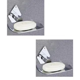 GLOXY Pack of 2 Stainless Steel Rectangle Curve Soap Holder-picture-36
