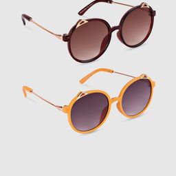 DukieKooky Unisex Kids Brown Lens & Brown Round Sunglasses with-picture-26