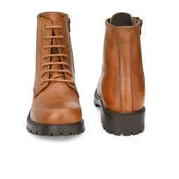 CARLO ROMANO by Wasan Shoes Women's Burnish Lace-Ups with Zip High Ankle Boots image 5