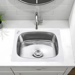 lipka 18x16x8 Inches 304-Grade Stainless Steel Round Single Bowl Kitchen Sink 16x18x8 Inches Vessel Sink-picture-16