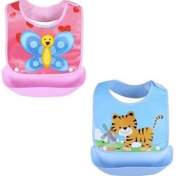 everkid Silicone Baby Detachable Waterproof Apron Bibs with food catcher-picture-21