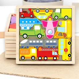 Wooden Vehicle Puzzle Board for Kids – Educational Transport Toy TR154-image-65