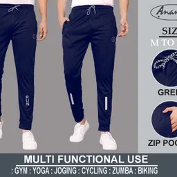 anand Pack of 2 Men Solid, Self Design Multicolor Track Pants-picture-12