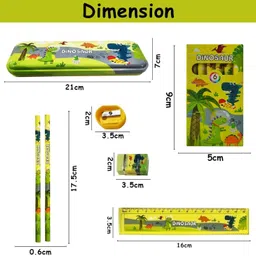 indusbay BirthdayReturn Gifting Dinosaur Art Metal Pencil Box image 2