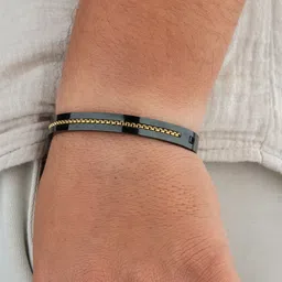 nikza exclusive Stainless Steel Gold-plated Kada image 2