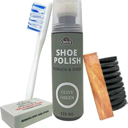 Quick Nubuck Suede Shoe Polish and Shoe Care Kit | Color - Olive Green | Shoe Care Kit-picture-28