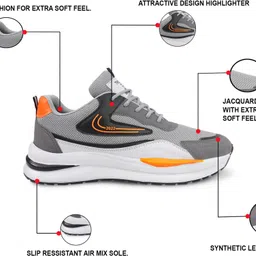 oxxaro Comfortable Stylish Sport Running Waling Shoes for Men Training & Gym Shoes For Men image 4