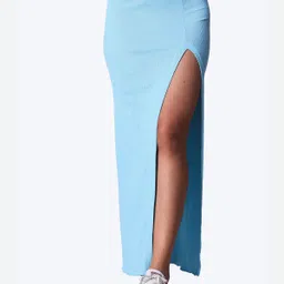 metronaut Women Solid A-line Blue Skirt-picture-21