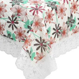 Dakshya Industries Green & White Printed 6-Seater Table Cover image 4