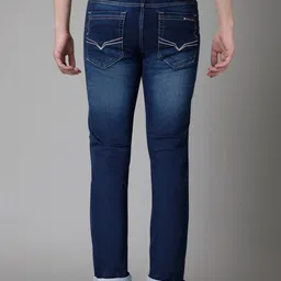 Cantabil Men Mid-Rise Dark Shade Light Fade Clean Look Cotton Stretchable Jeans image 3