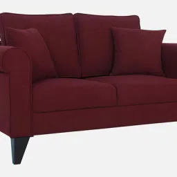 woodsworth from pepperfry Fuego Fabric 2 Seater Sofa In Garnet Red Colour image 4