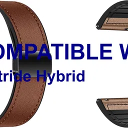 ACM WSM28P20BRGL2159 Pack of 2 Watch Strap Leather Magnetic Silicone 20mm for |Sonata Stride Hybrid Smartwatch (Brown/Gold) Smart Watch Strap-picture-34