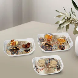 vajila Melamine Tray Set| Durable Scratch Resistant Food Safe Serving Trays for Home Tray Serving Set-picture-18