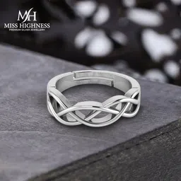 miss highness 925 Pure Starling Silver Celtic Knot Ring For Mens Sterling Silver Cubic Zirconia Rhodium Plated Ring-picture-23