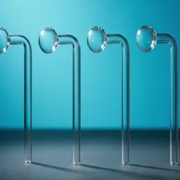 agnix 6 inch Bend Glass Oil Burner Pipe Transparent (Pack of 4) Borosilicate Glass Inside Fitting Hookah Mouth Tip image 5