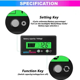 amicisense 8~70V Lead Acid Capacity Indicator Voltmeter Monitor Display Digital Battery Tester image 4