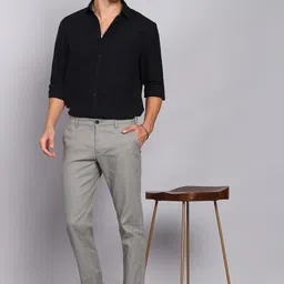 arrow sport Men Slim Fit Grey Polyester Trousers image 2