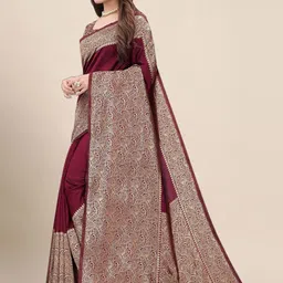 Moda Rapido Ethnic Motifs Zari Silk Blend Heavy Work Banarasi Saree image 4