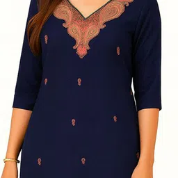 Vrinde Woolen Embroidered Salwar Suit Material image 4