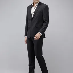 Theme Solid Slim Fit Single Breasted Formal 2 Piece Suits image 3