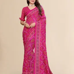 Moda Rapido Bandhani Printed Saree image 1