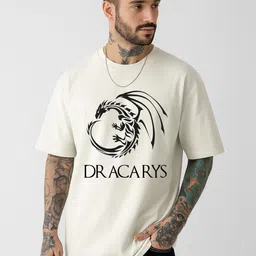 Be Crazy Game Of Thrones Typography Printed Drop-Shoulder Sleeves Cotton Oversized T-shirt-image-89