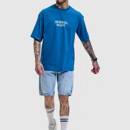 Snitch Men Typography Printed Slim Fit Oversized Cotton T-shirt image 4