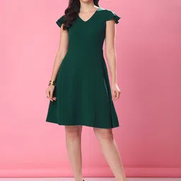 MILOST Women V-Neck Fit & Flare Dress-picture-20